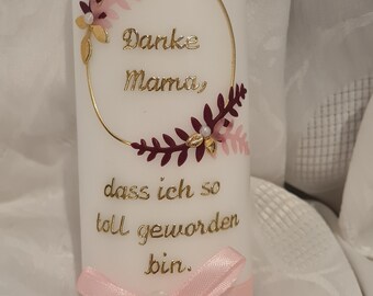 Candle Mother's Day Father's Day Mother's Day candle saying gift for Father's Day personalized color individual light green gold pink wine red