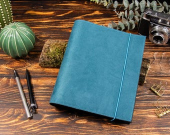 Ringbuch, petrol, A5, Personal, A6, 2-fach und 6-fach Ringbuch, Wildlederimitat