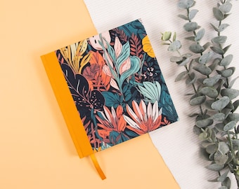 Watercolor Sketchbook, 100% cotton, 44 pages, 300gsm watercolor paper, 16x16cm, 6.3x6.3inch, orange