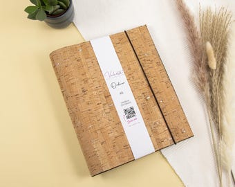 ring binder, light brown, A5, personal, A6, 2-ring or 6-ring binder, cork