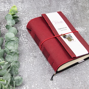 Agenda, roja, A5-A7, 240 páginas, piel vegana (OilSkin)