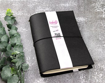 Travelers Journal A5-A7, black, vegan leather (SnapPap)