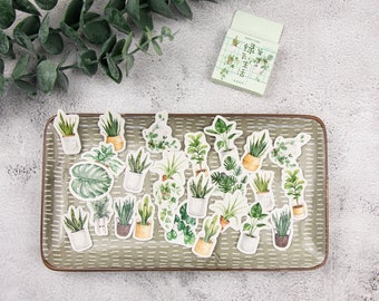 Sticker potted plants, 45 pieces
