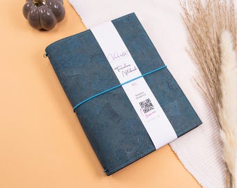 Travelers Journal, cork, turquoise, various sizes