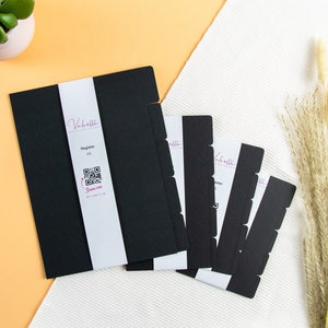 Register, A5, Personal, A6, Pocket, schwarz, 220g Tonkarton, 5 Stück, 2-fach oder 6-fach gelocht