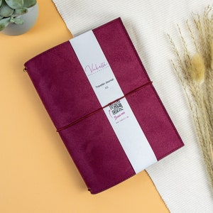Travelers Journal, bordeaux, different sizes, imitation suede