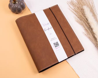 ring binder, brown, A5, personal, A6, 2-ring or 6-ring binder, faux leather