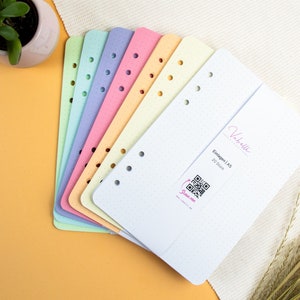 Inserts, 6-fold ring binder, A5, personal, agenda/A6, pocket, dots/blank, 7 colors image 7