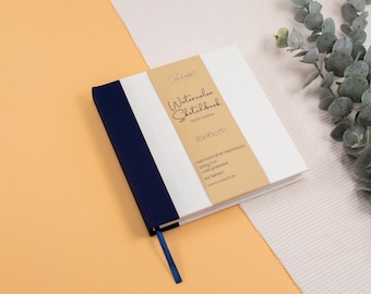 Watercolor Sketchbook, 100% cotton, 44 pages, 300gsm watercolor paper, 16x16cm, 6.3x6.3inch, cover made of watercolor paper