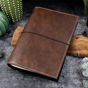 Cuaderno de viaje | Marrón vintage | Piel sintética | Varios tamaños