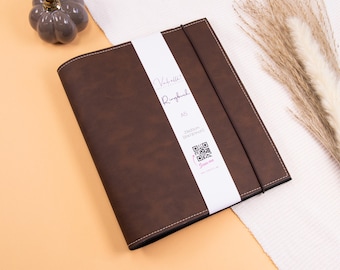 ring binder, darkbrown, A5, personal, A6, 2-ring or 6-ring binder, faux leather