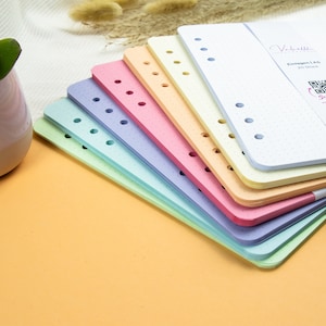 Einlagen, 6-fach Ringbuch, A5, Personal, Agenda/A6, Pocket, dots/blanko, 7 Farben