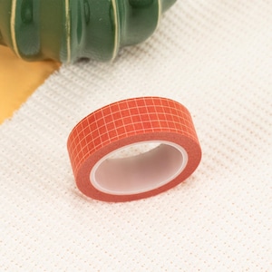 Nastro Washi, griglia arancione, 1,5 cm x 10 m