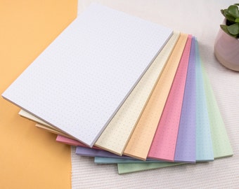 notepad, doted/blank, 7 colours, A4-A7