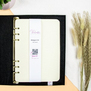 Inserts, 6-fold ring binder, A5, personal, agenda/A6, pocket, dots/blank, 7 colors image 4