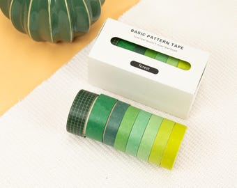 Washi tape, set van 8, bos
