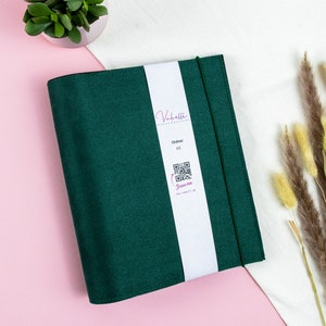 Pasta, verde floresta, A5, pessoal, A6, pasta de argolas de 2 e 6 dobras, imitação de camurça