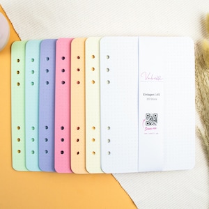 Inserts, 6-fold ring binder, A5, personal, agenda/A6, pocket, dots/blank, 7 colors image 9