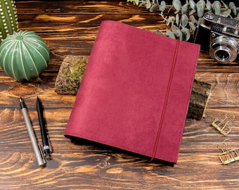 Ringbuch, bordeaux, A5, Personal, A6, 2-fach und 6-fach Ringbuch, Wildlederimitat