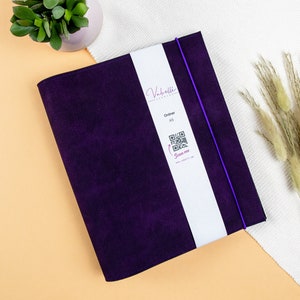 Pasta, roxo, A5, pessoal, A6, fichário de 2 e 6 dobras, couro sintético