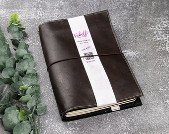 Travelers Journal, vintage dark brown, A5-A7, faux leather