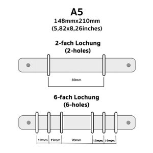 Register, A5, green, purple, 300g photo cardboard, 5 pieces, 2-holes or 6-holes image 2