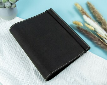 Folder, A5, A6, 2-fold ring binder, dark brown, Oilskin