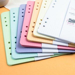 Inserts, 6-fold ring binder, A5, personal, agenda/A6, pocket, dots/blank, 7 colors image 5