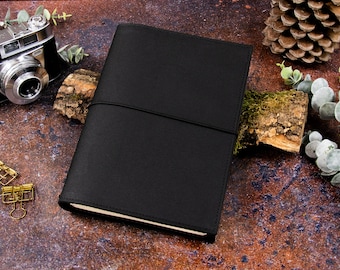 Travelers Journal,black, different sizes, waxed cotton