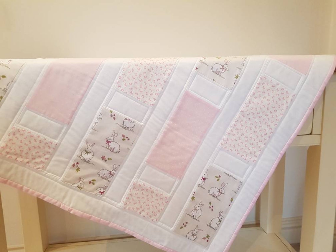 Baby cot quilt Patchwork cot quilt Baby Girl Handmade cot Etsy