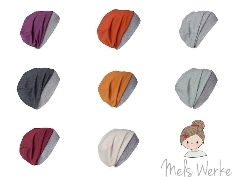 Leichte Beanie mit Bündchen für Babys Kinder Damen und Herren. Neutrale Basic-Beanie einlagig aus Jersey meliert mit Farbauswahl Bild 1