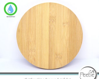 1x Holzscheibe rund Bambus Leimholz 18 mm natur individuell  Holz Scheibe Kreis Kreisscheibe Holzrad Tischplatte Schneidebrett Hackbrett