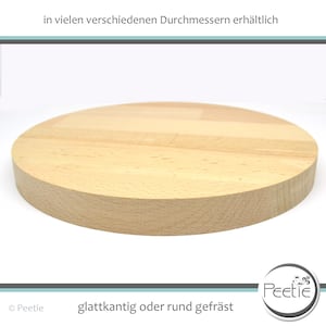 1x wooden disc round beech glued wood 18 mm natural individual wood disc circle circular disc wooden wheel table top