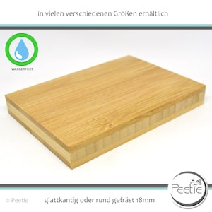 1x Holzplatte Bambus Leimholz 18mm natur Zuschnitt individuell Holz Tischplatte Regalboden Schneidebrett Hackbrett