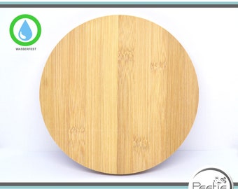 1x Holzscheibe rund Bambus Leimholz 18 mm natur Holz Scheibe Kreis Kreisscheibe Holzrad Tischplatte Schneidebrett Hackbrett