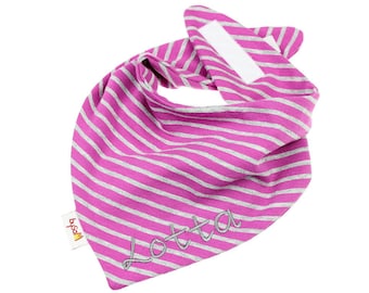 Neckerchief with name * Ringel fuchsia grey *