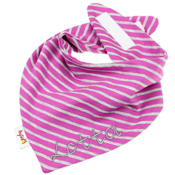 Neckerchief with name * Ringel fuchsia grey *