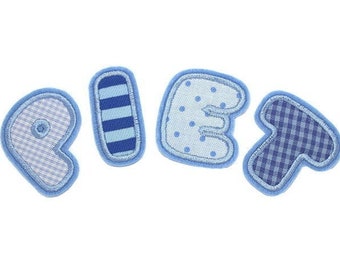 Appliqué "Letters light blue" - unit price