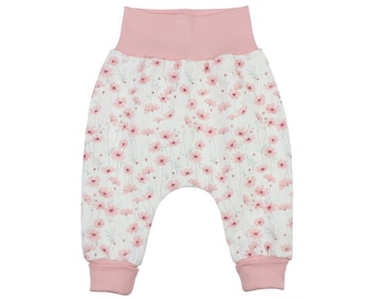 Pantalon bébé - pantalon enfant *fleurs blanc-rose*