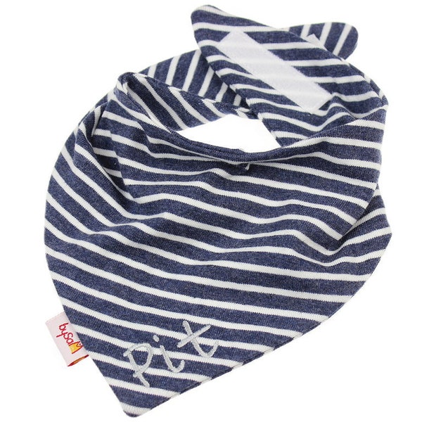 Neck scarf with name *Ringel mottled dark blue-white*