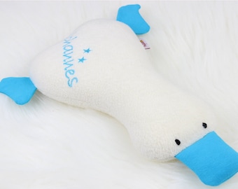 Cuddlyte with name *Teddy white-turquoise"