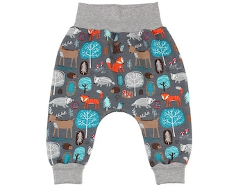 Babypants - Children's Pants *Forest Animals Dark Grey*