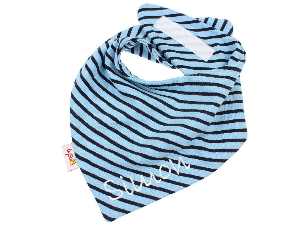 Neckerchief with name * Ringel light blue-marine *