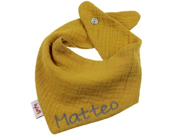 Muslin scarf with name *uni mustard yellow*