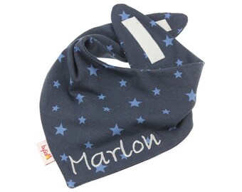 Scarf with name *Stars navy blue*