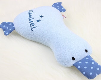Cuddly duck with name *Terry dots light blue* Cuddly toy