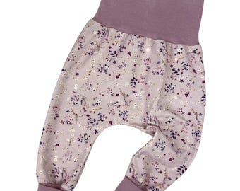 Baby/child's harem pants *polka dot floral print, purple* Sizes 56 to 128