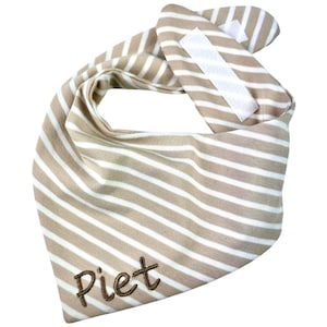 Scarf with name *Ringel beige-white*