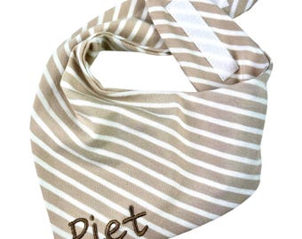 Scarf with name *Ringel beige-white*