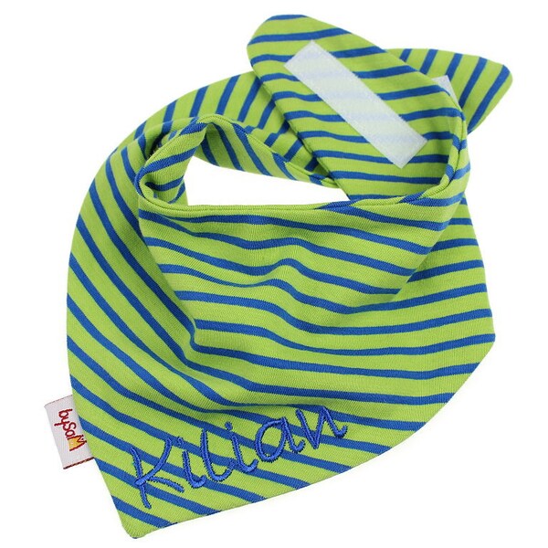 Scarf with name *Ringel lime-blue*